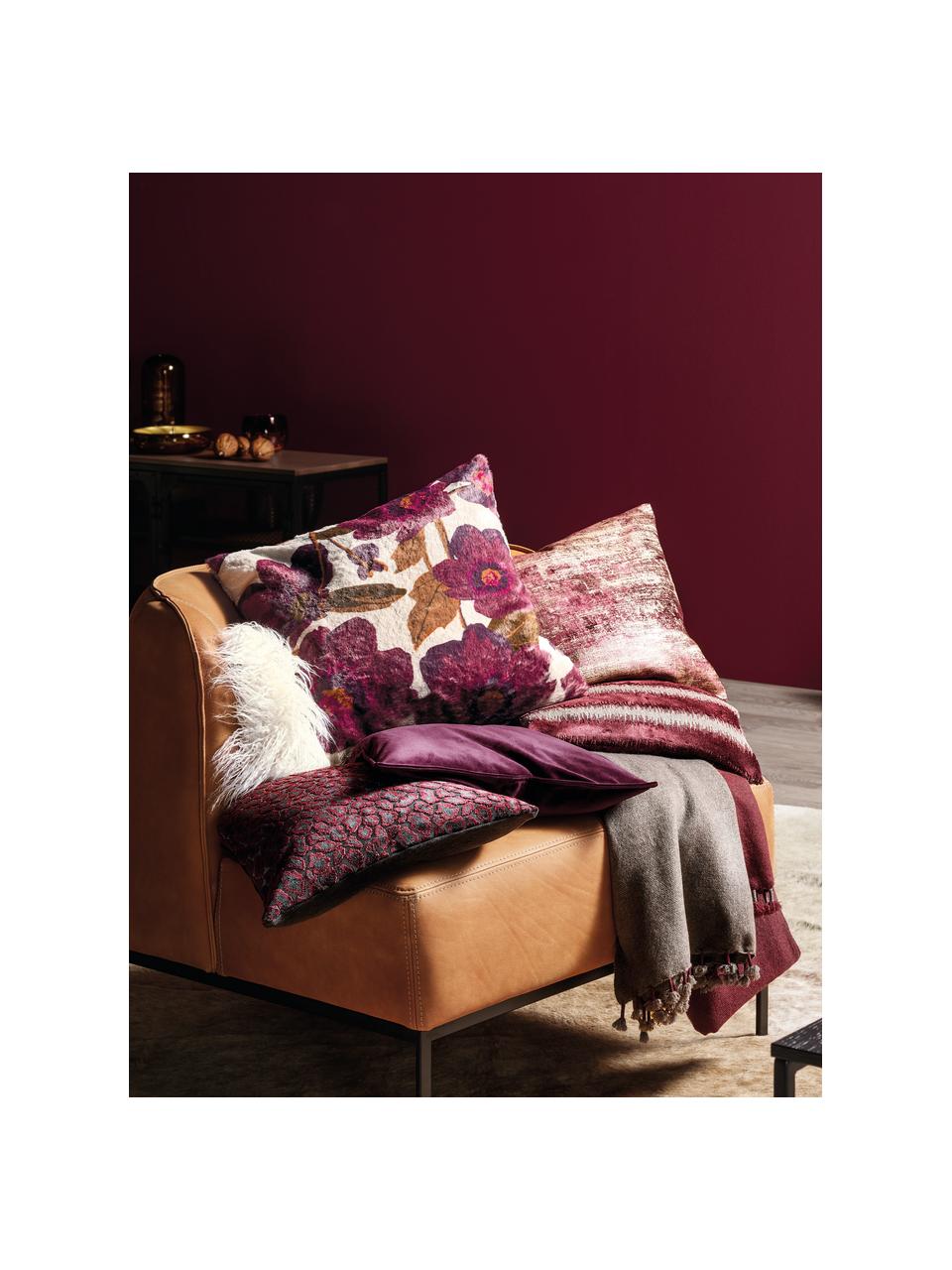 Poszewka na poduszkę Maite, Bawełna, Biały, lila, pomarańczowy, S 50 x D 50 cm