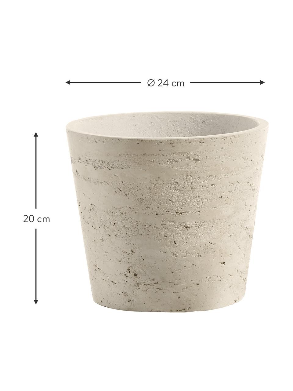 Plantenpottenset Low van cement, 3-delig, Cement, Beige, Set met verschillende formaten