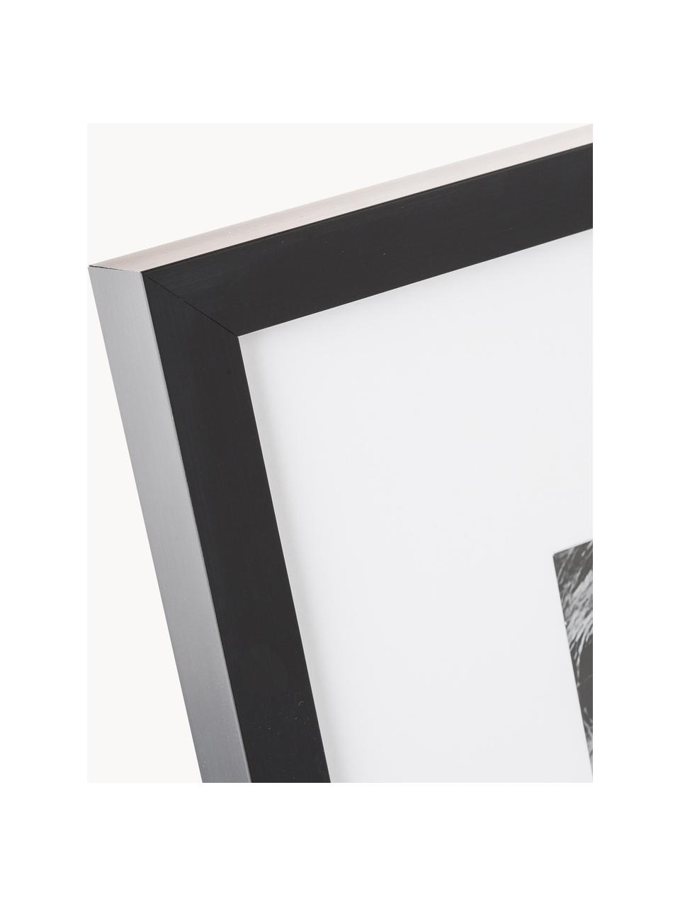 Ingelijste digitale print Lion Close Up, Lijst: kunststofframe met glas, Zwart, wit, B 40 x H 40 cm