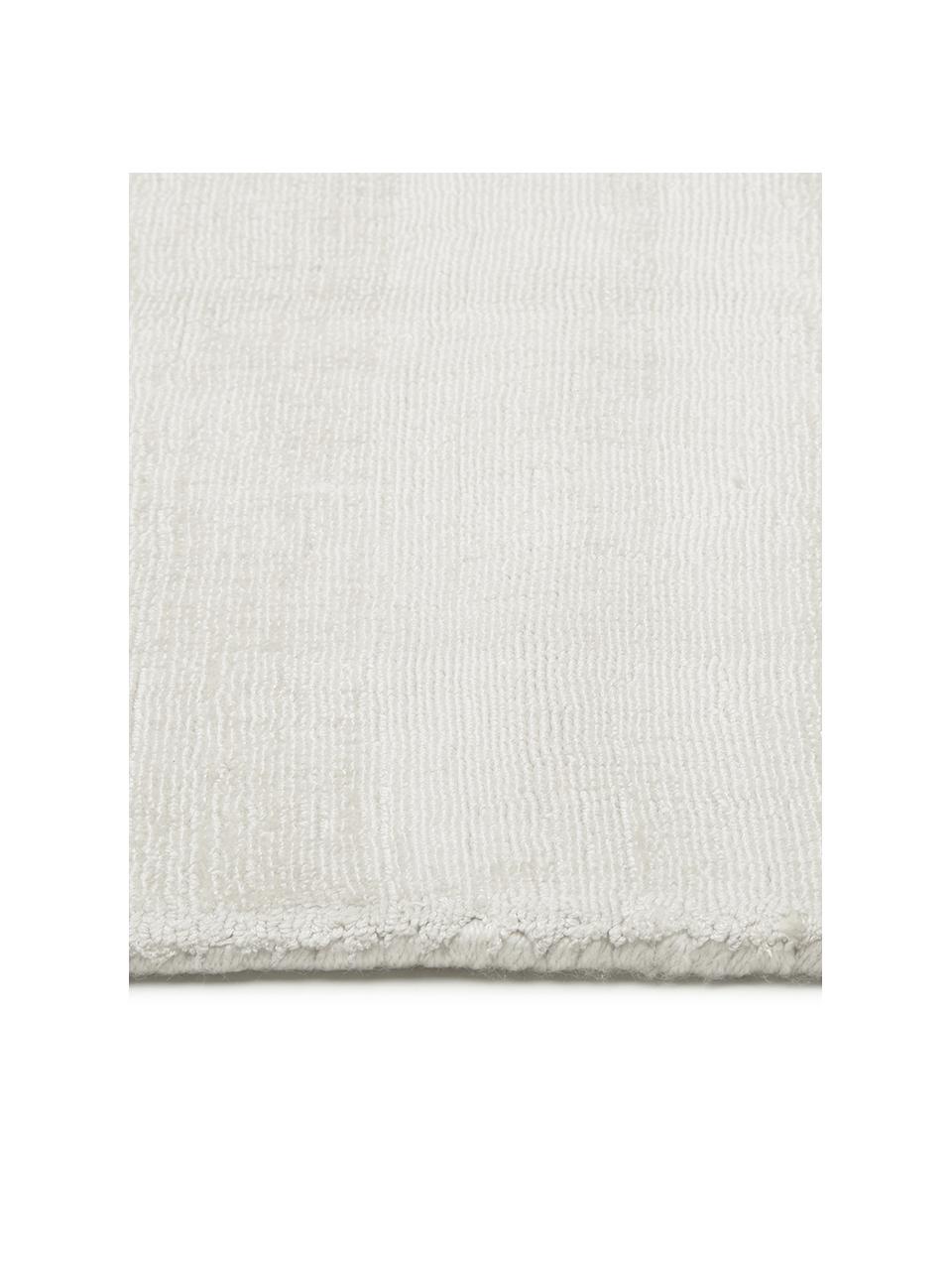 Tappeto in viscosa tessuto a mano Jane, Retro: 100% cotone, Avorio, Larg. 120 x Lung. 180 cm (taglia S)