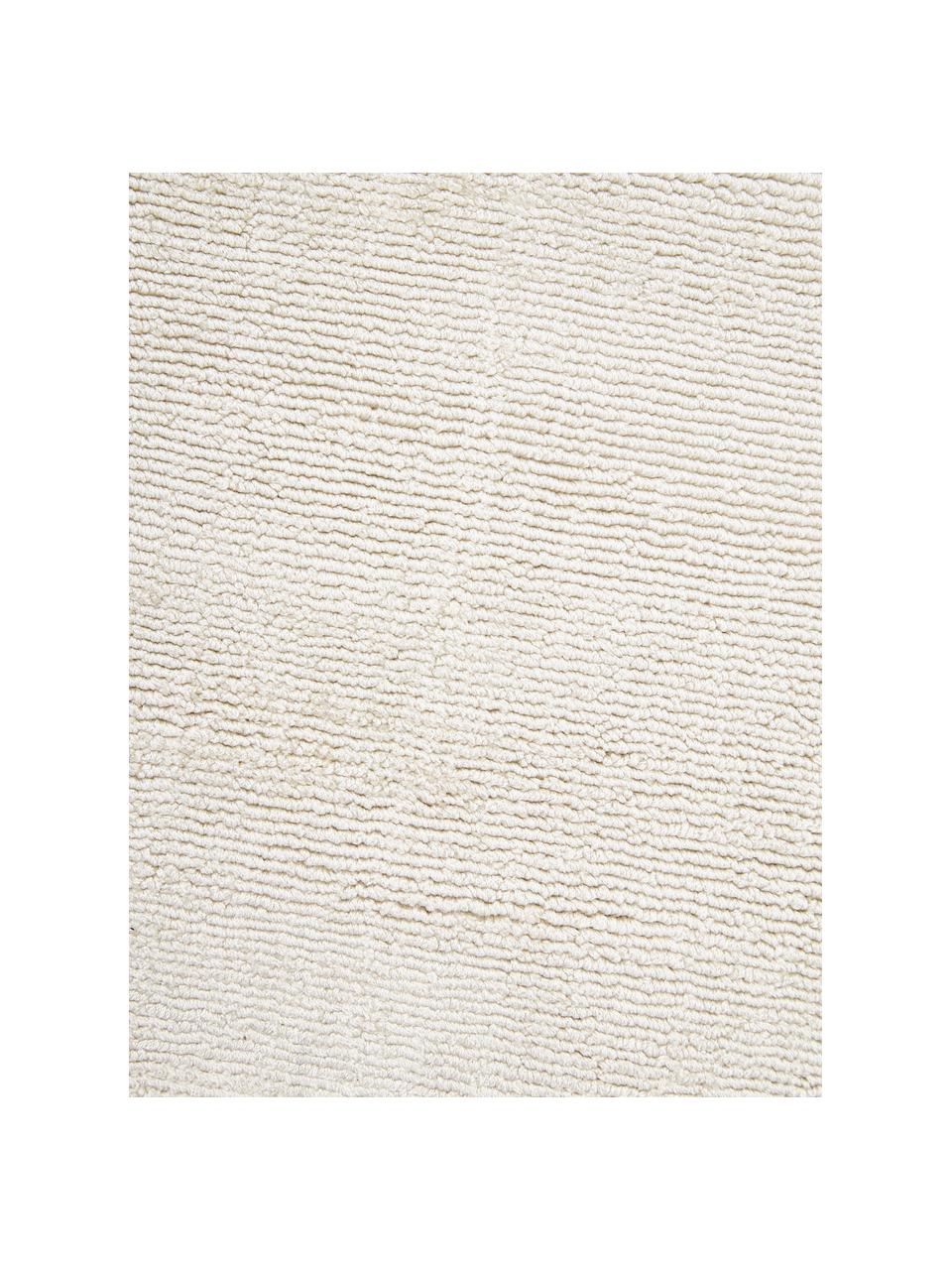 Tapis en viscose tissé main Jane, Blanc cassé, larg. 400 x long. 500 cm