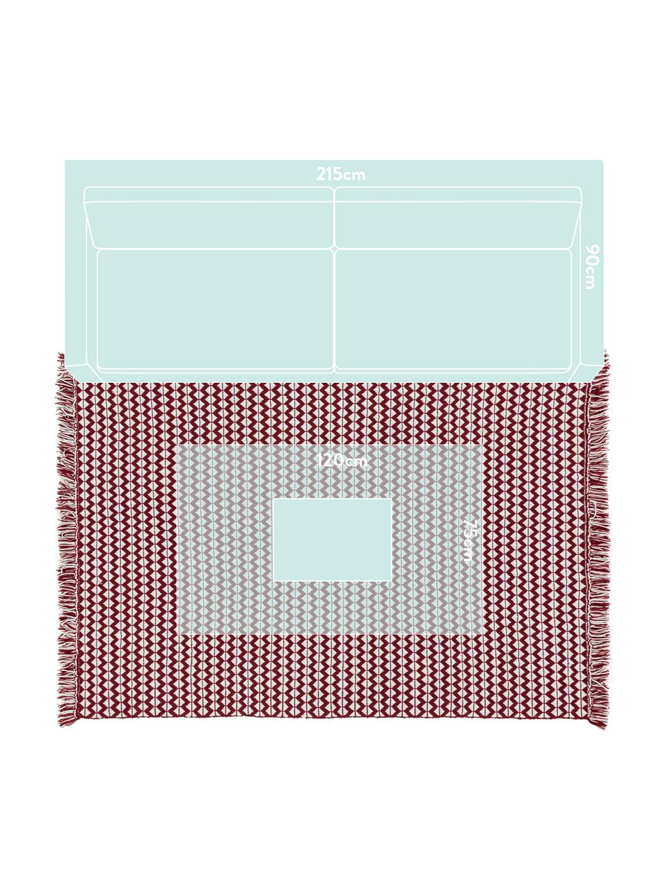 Vnitřní a venkovní koberec s ethno vzorem Morty, Červená, světle bílá