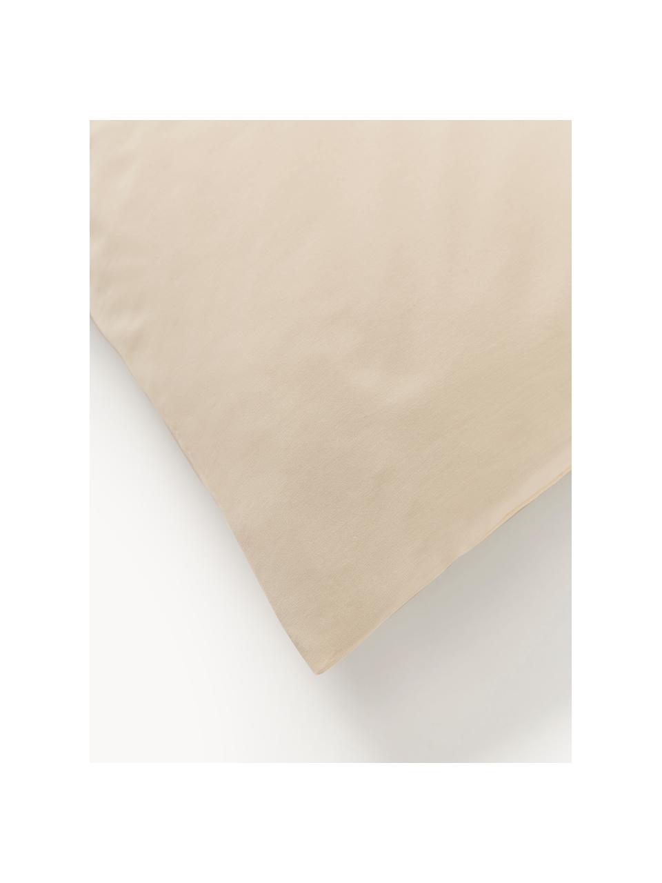 Taie d'oreiller en percale de coton Elsie, Beige, larg. 50 x long. 70 cm