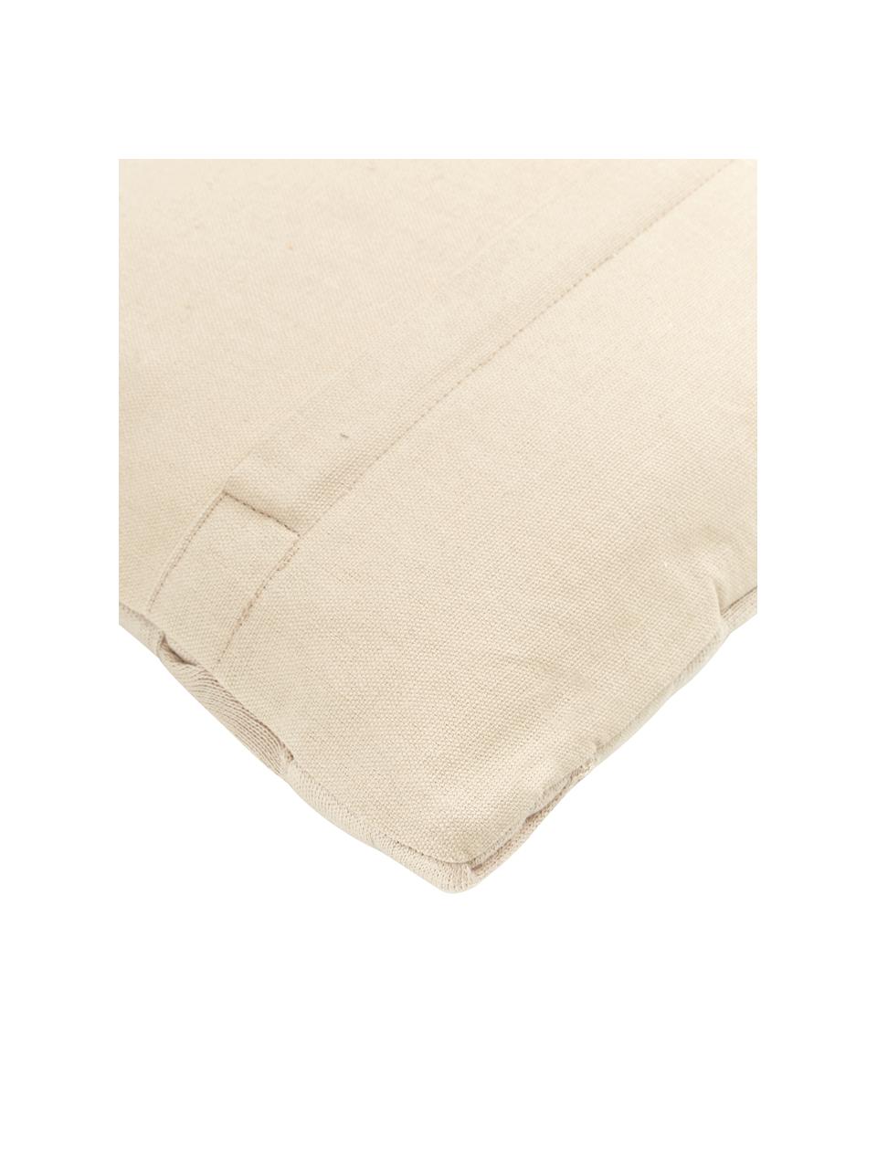 Housse de coussin tissé rectangulaire beige clair Norman, Beige, larg. 30 x long. 50 cm