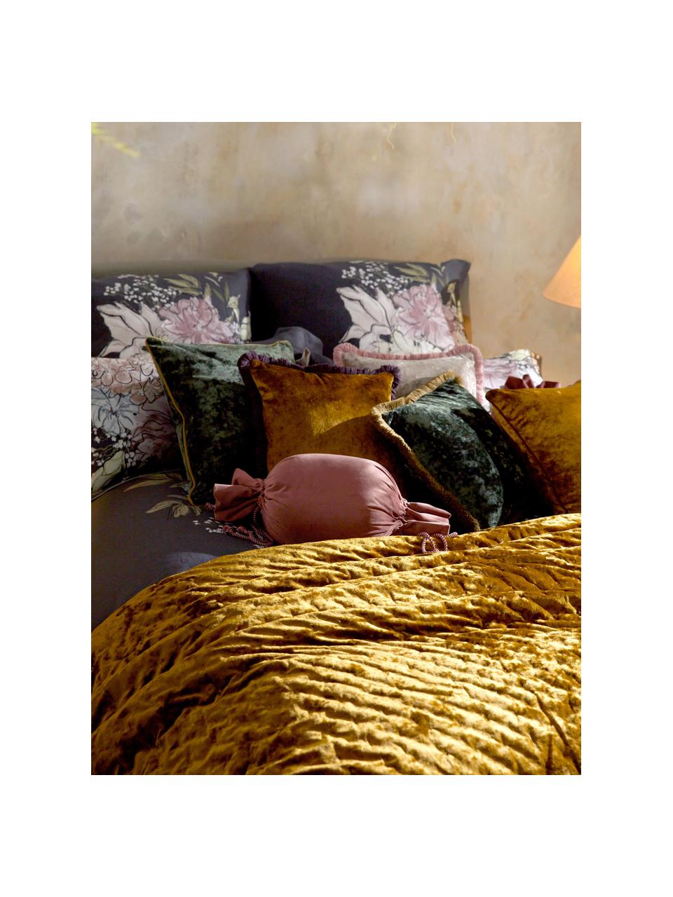Sametový povlak na polštář s třásněmi Cyrus, Samet (100% polyester)
Certifikát Oeko-Tex Standard 100, třída 1, Zelená, okrová žlutá, Š 40 cm, D 40 cm