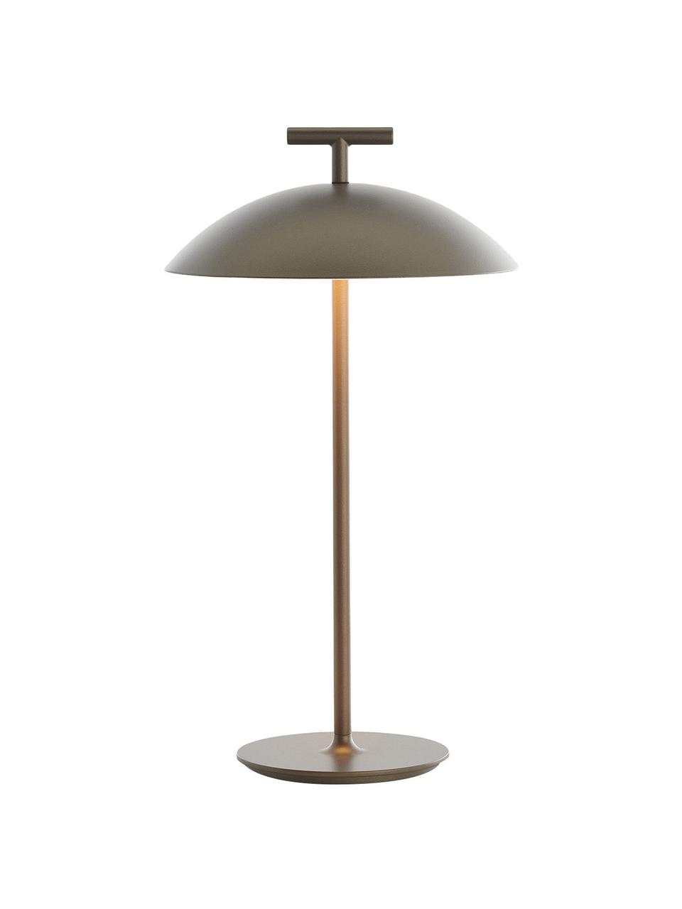 Lampe à poser LED intensité variable Mini Geen-A, Métal, revêtement par poudre, Grège, Ø 20 x haut. 36 cm