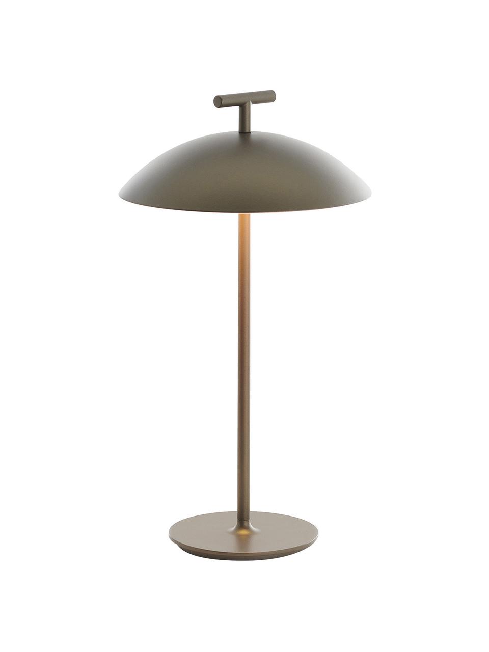 Lámpara de mesa LED regulable Mini Geen-A, portátil, Metal con pintura en polvo, Greige, Ø 20 x Al 36 cm