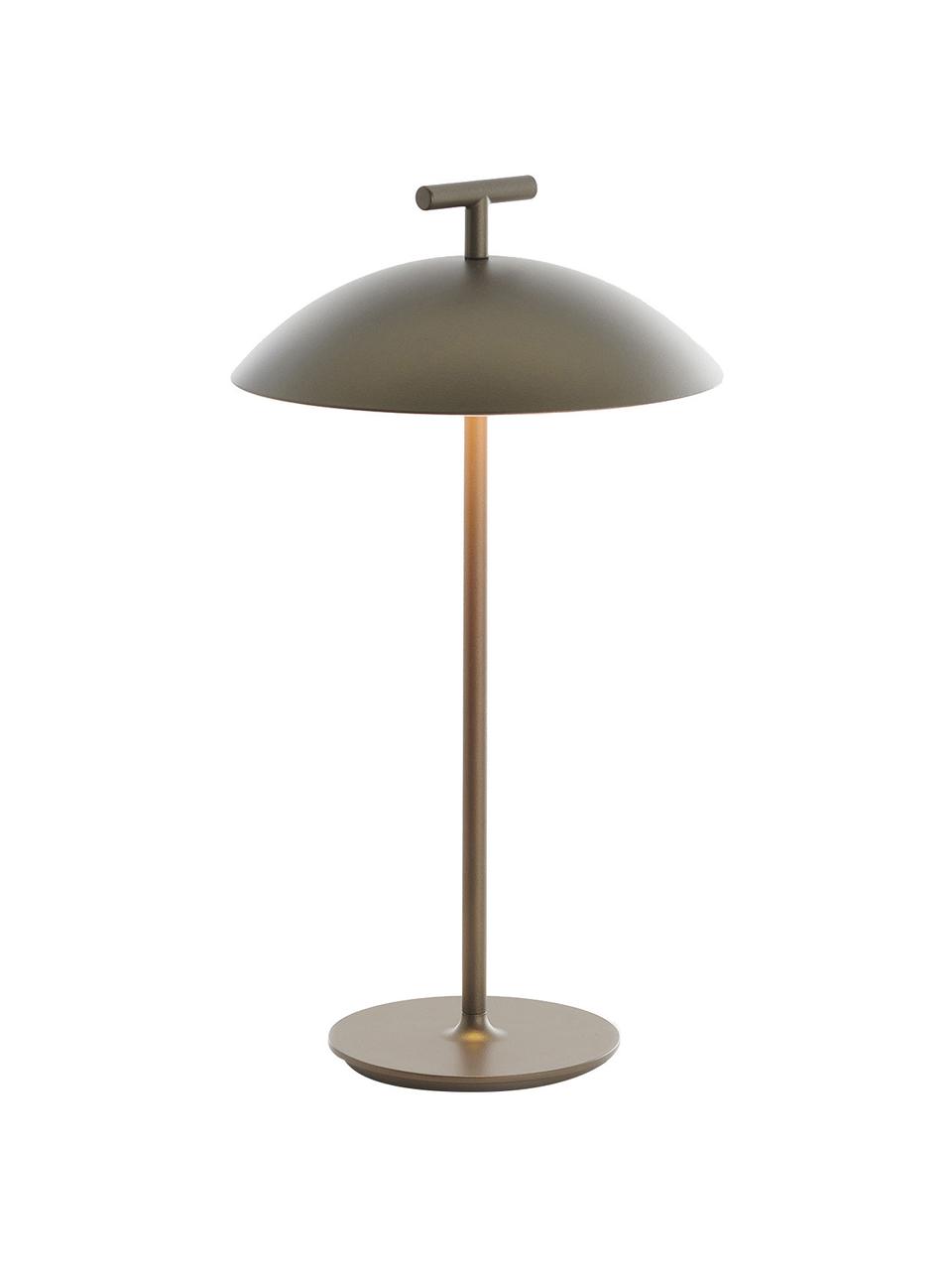 Mobiel design LED tafellamp Mini Geen-A, dimbaar, Gepoedercoat metaal, Greige, Ø 20 x H 36 cm
