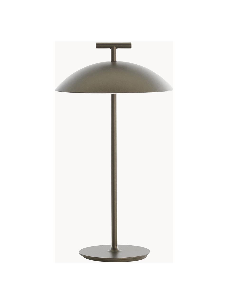 Lampe à poser LED mobile intérieure/extérieure Mini Geen-A, intensité lumineuse variable, Métal, revêtement par poudre, Grège, Ø 20 x haut. 36 cm