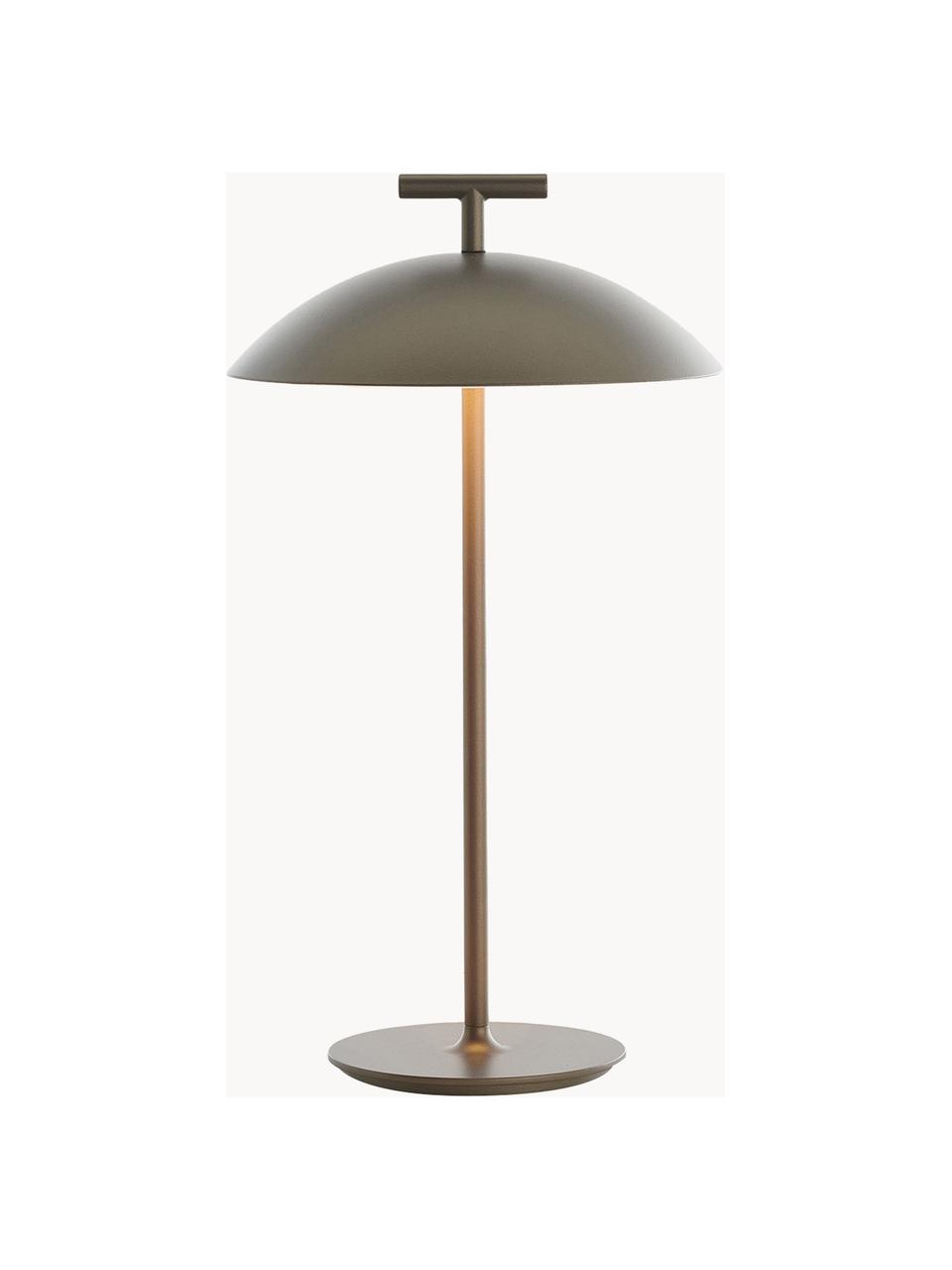 Lampe à poser LED mobile intérieure/extérieure Mini Geen-A, intensité lumineuse variable, Métal, revêtement par poudre, Grège, Ø 20 x haut. 36 cm