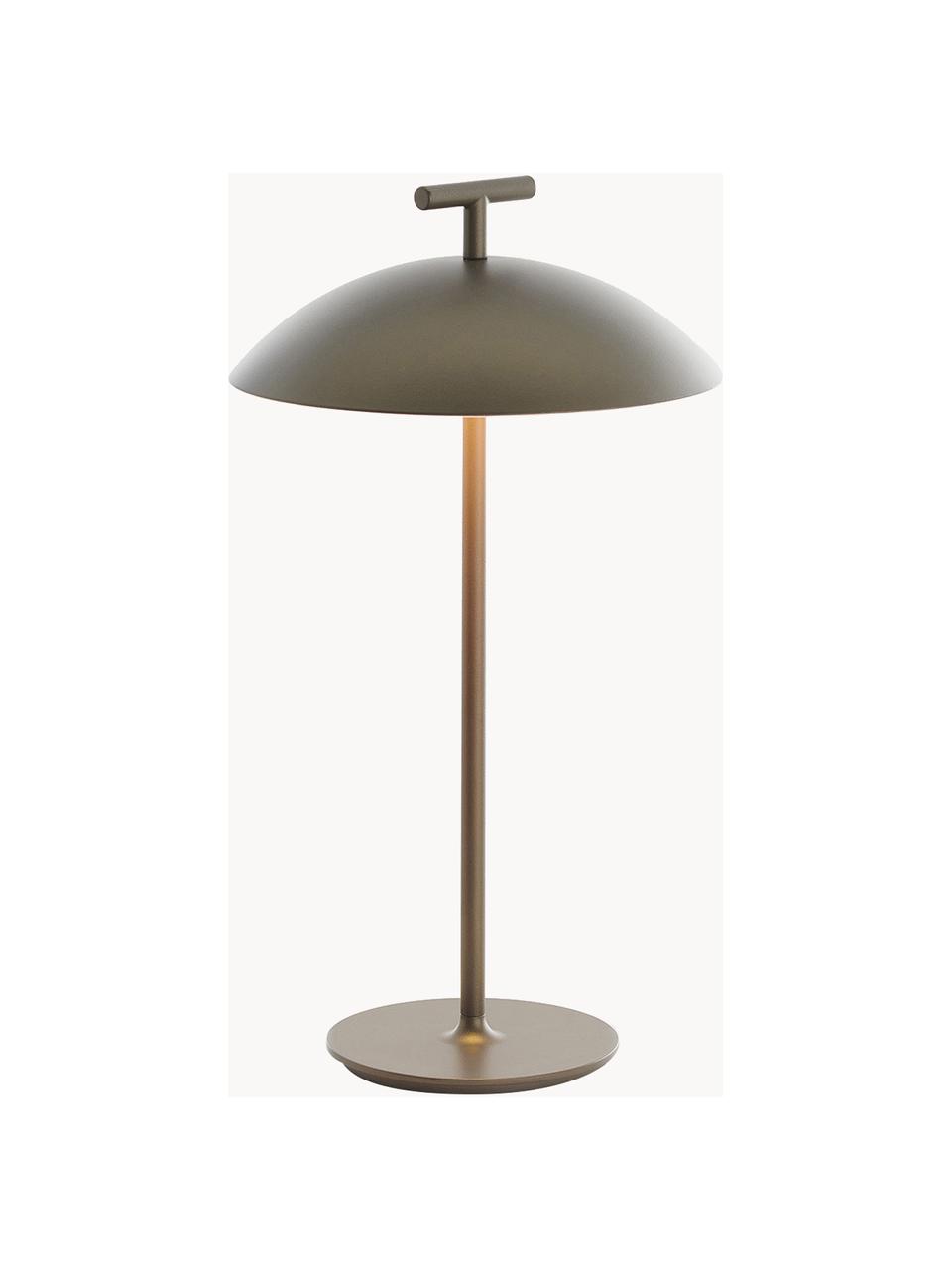 Lampe à poser LED mobile intensité variable Mini Geen-A, Métal, revêtement par poudre, Grège, Ø 20 x haut. 36 cm