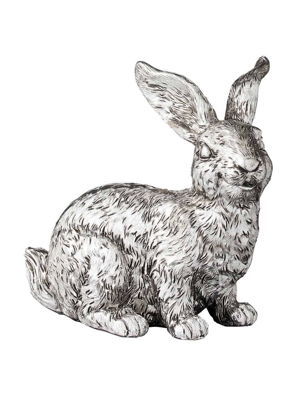 Oggetto decorativo Semina Rabbit, Poliresina, Argentato, L 9 x A 8 cm