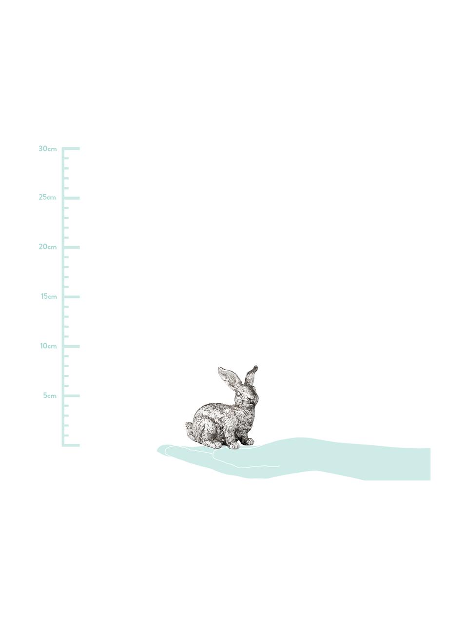 Dekoracja Semina Rabbit, Poliresing, Odcienie srebrnego, S 9 x W 8 cm