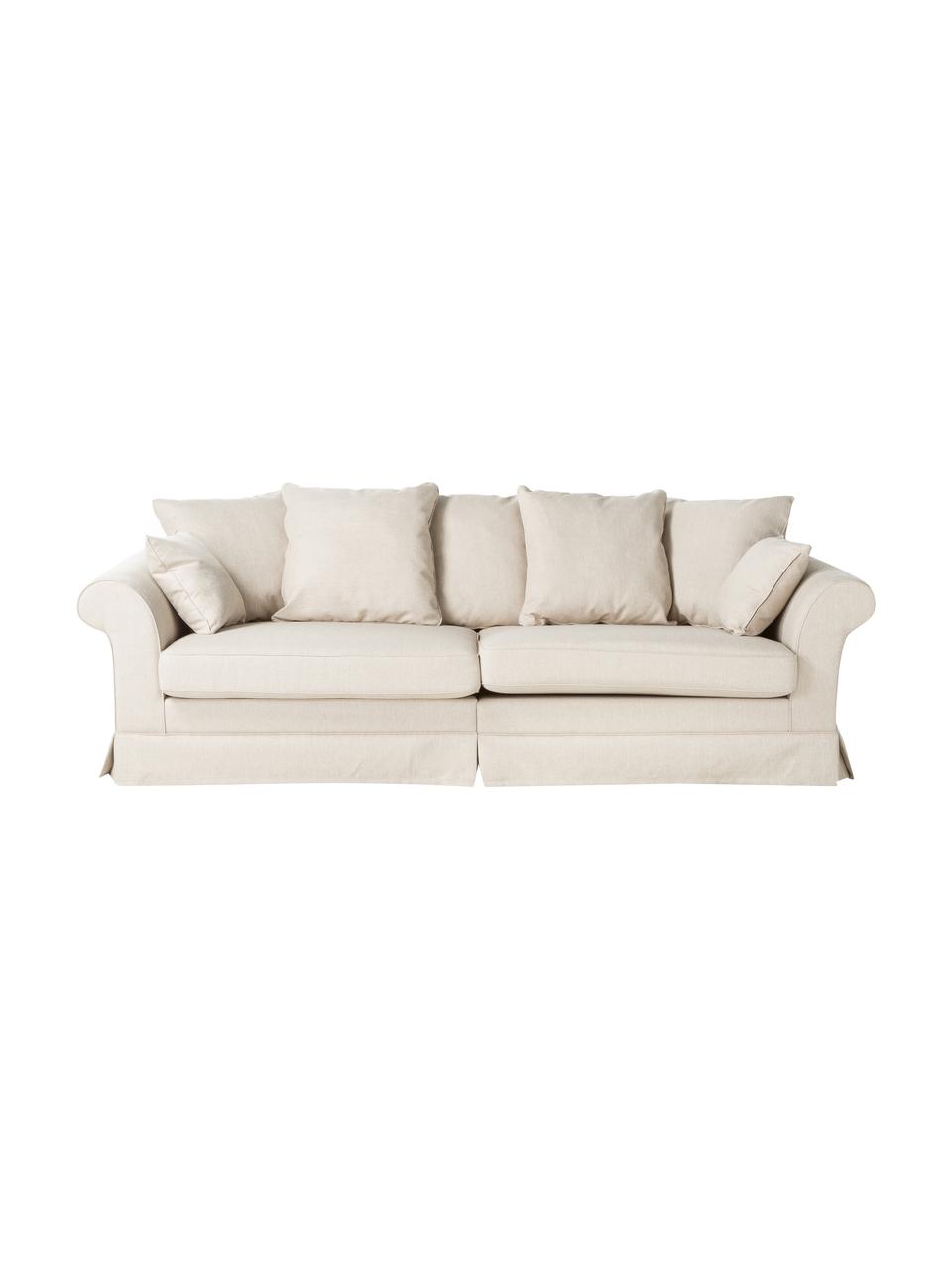 Hussen-Sofa Nobis in Creme, Bezug: Polyester, Webstoff Creme, B 264 x T 111 cm