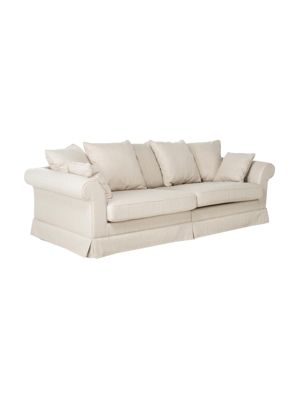 Hussen-Sofa Nobis in Creme, Bezug: Polyester, Webstoff Creme, B 264 x T 111 cm