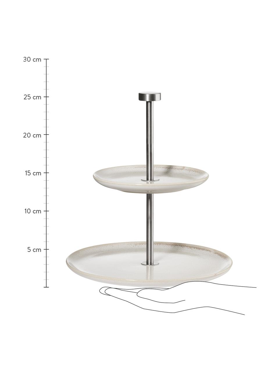 Fuente 2 pisos Saisons, Bandejas: gres, Beige, Ø 22 x Al 25 cm