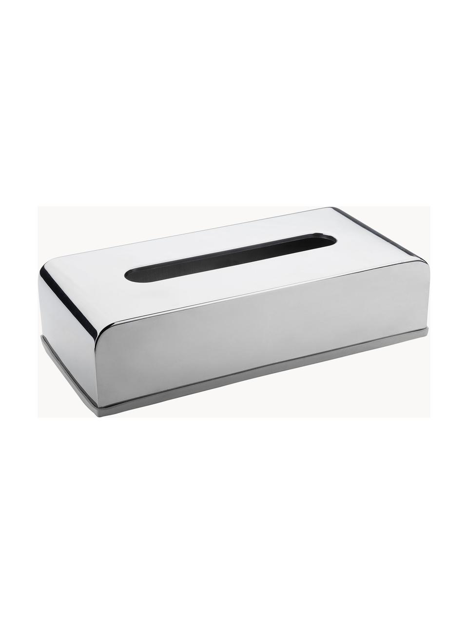 Kosmetiktuchbox Acton, Edelstahl, beschichtet, Silberfarben, B 26 x T 13 cm