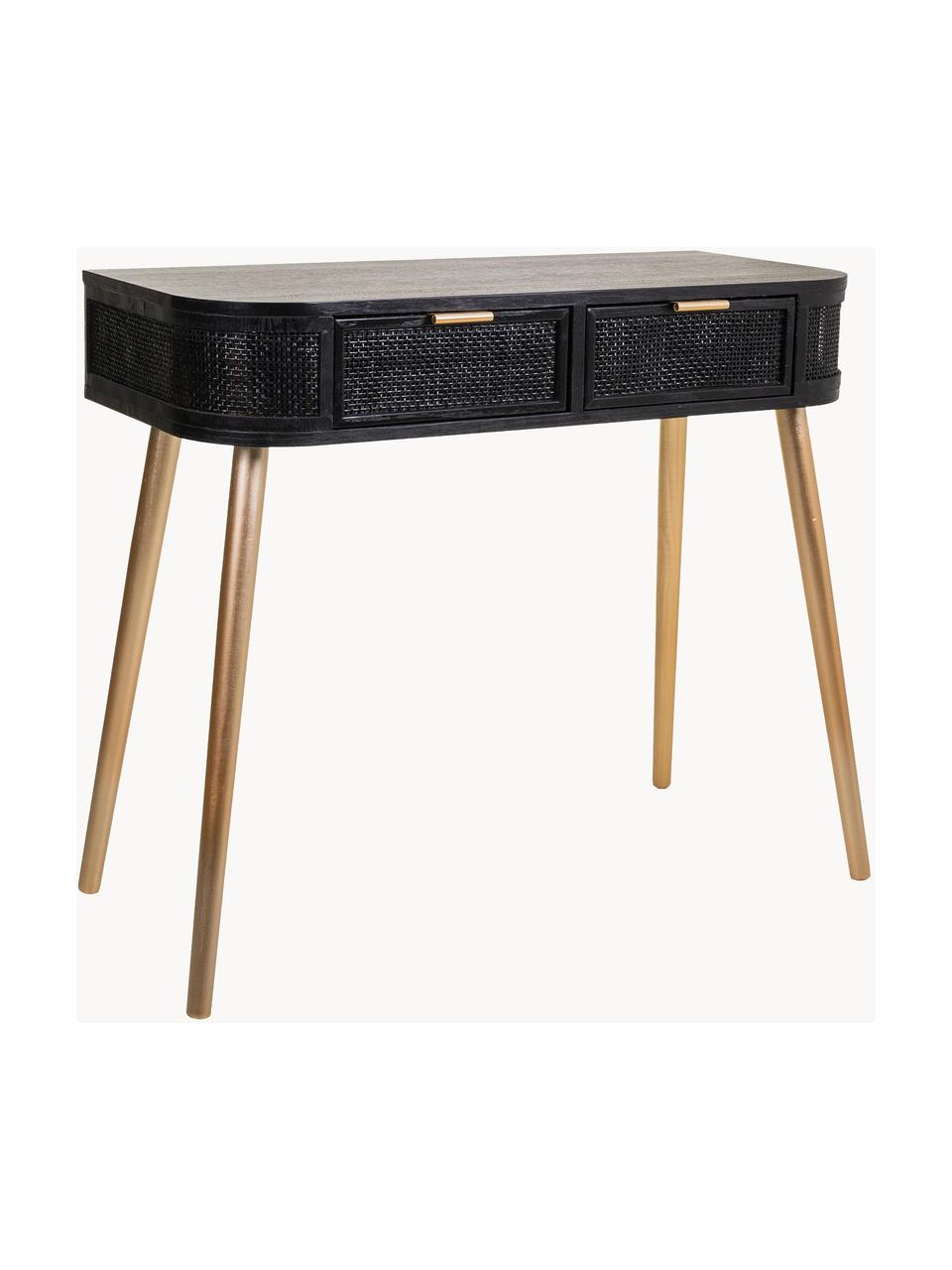 Console arrondie Cayetana, Noir, larg. 88 x haut. 78 cm