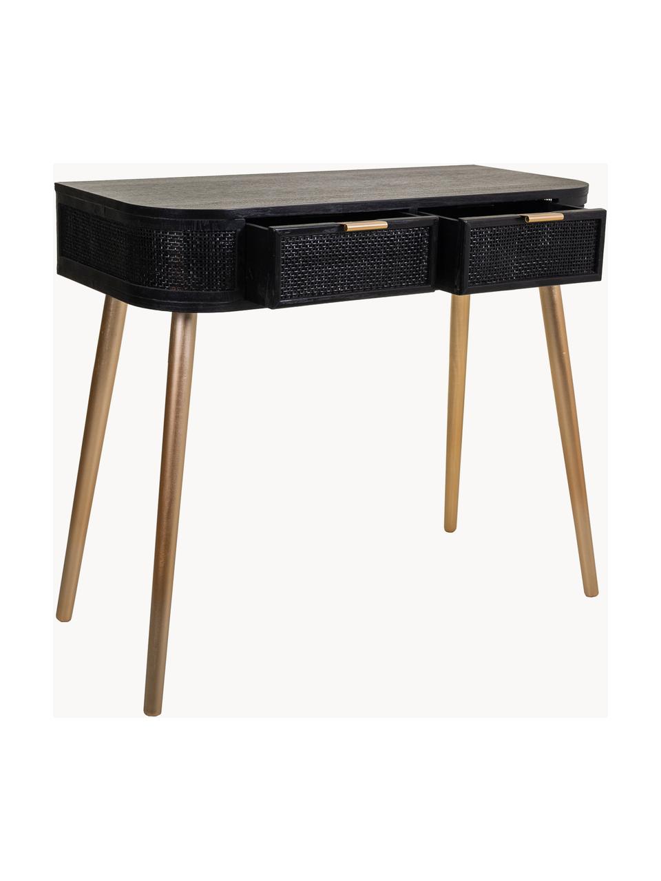 Console arrondie Cayetana, Noir, larg. 88 x haut. 78 cm