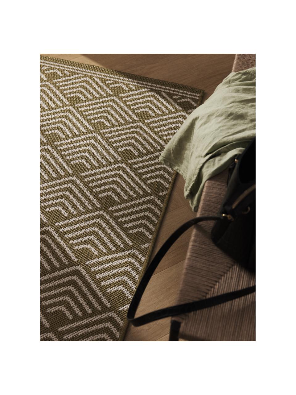 In- & Outdoor-Läufer Milano mit grafischem Muster, 70 % recyceltes Polypropylen, 30 % Polyester
 
Das in diesem Produkt verwendete Material ist schadstoffgeprüft und zertifiziert nach STANDARD 100 by OEKO-TEX®, 13.HTR.20785, Hohenstein HTTI., Olivgrün, Weiß, B 80 x L 200 cm