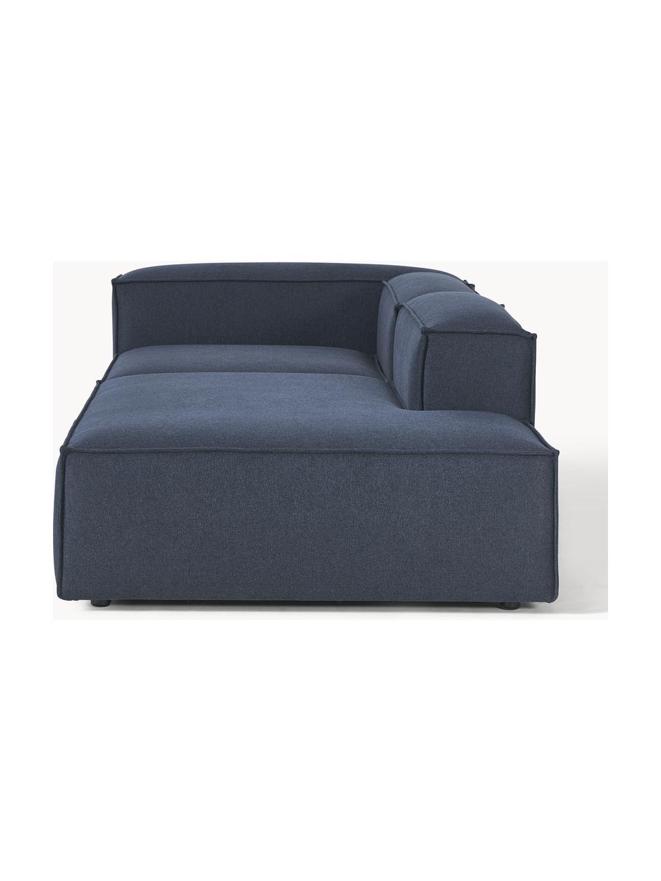 Modulaire chaise longue Lennon, Bekleding: 100% polyester De slijtva, Frame: massief grenenhout, multi, Poten: kunststof Dit product is , Geweven stof donkerblauw, B 269 x D 119 cm, armleuning rechts