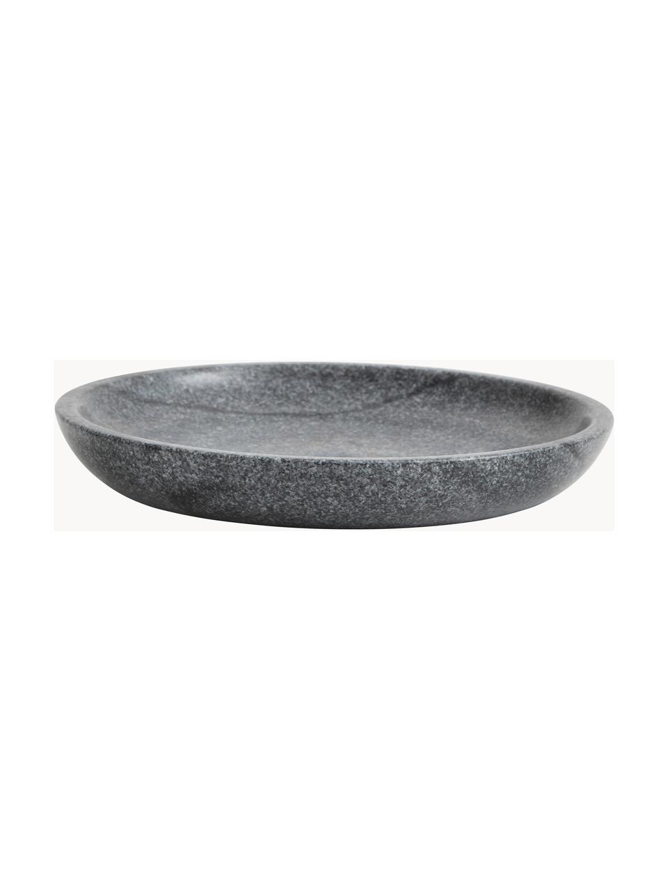Marmor-Dessertteller Stone, 8 Stück, Marmor, Schwarz, marmoriert, Ø 17 cm