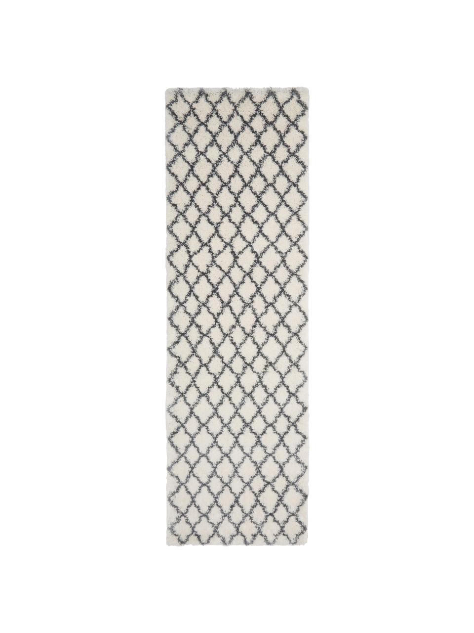 Tapis de couloir moelleux à poils longs Mona, Blanc crème, larg. 80 x long. 250 cm