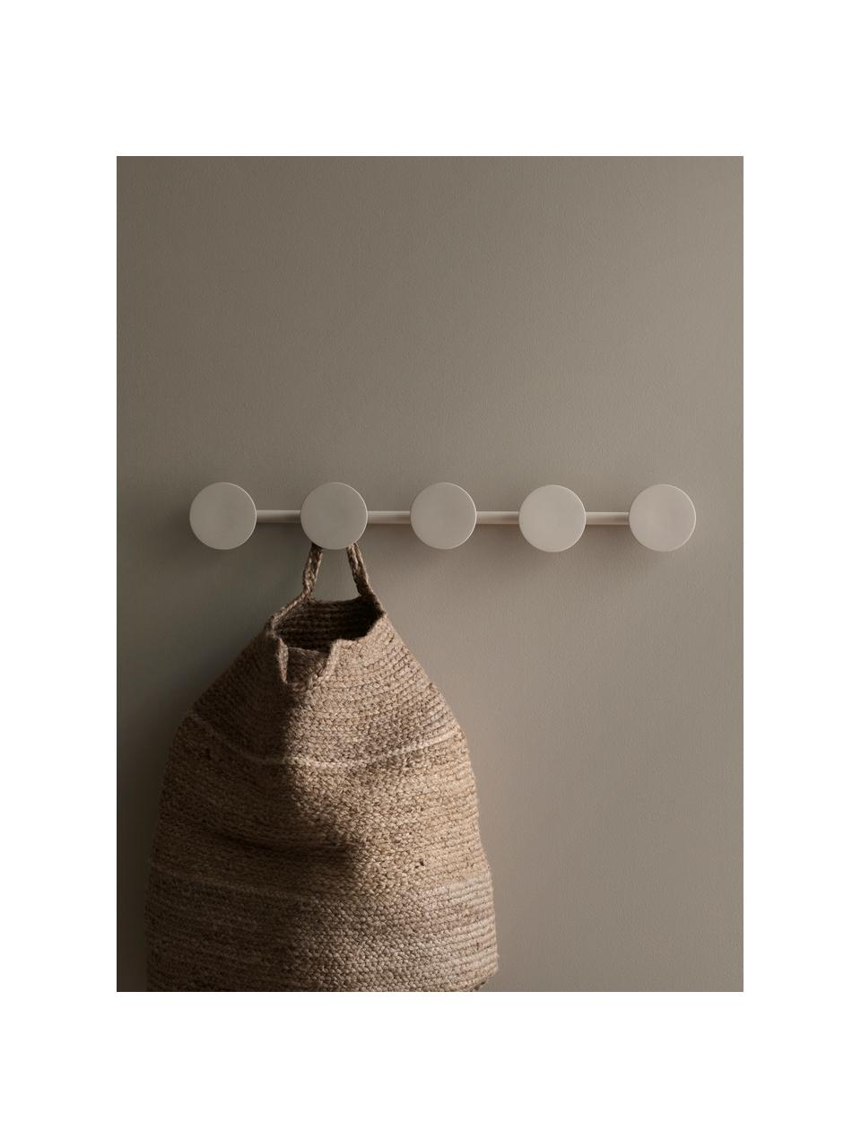 Appendiabiti da parete in metallo bianco Walli, Metallo rivestito, Bianco, Larg. 76 x Alt. 10 cm