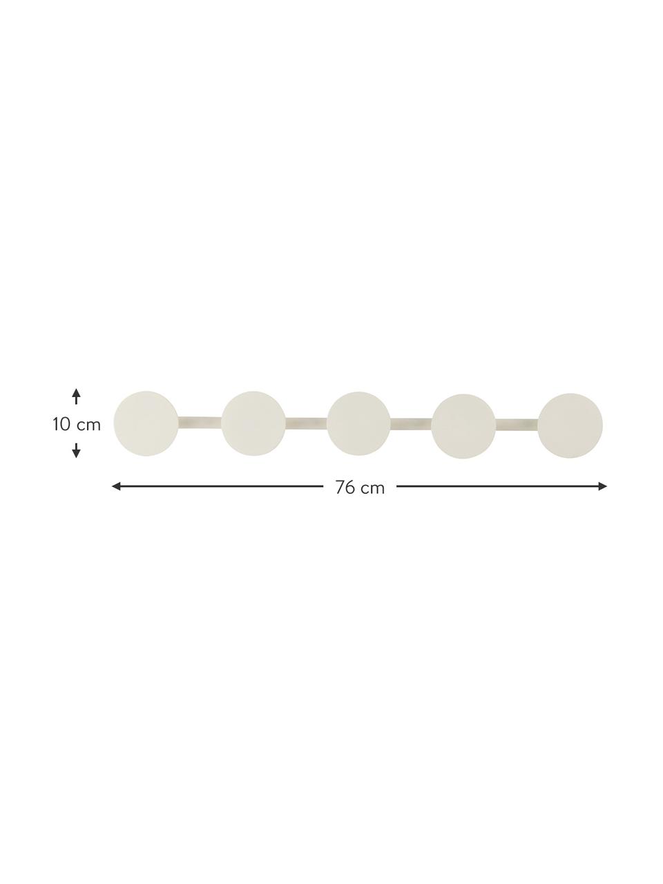 Appendiabiti da parete in metallo bianco Walli, Metallo rivestito, Bianco, Larg. 76 x Alt. 10 cm