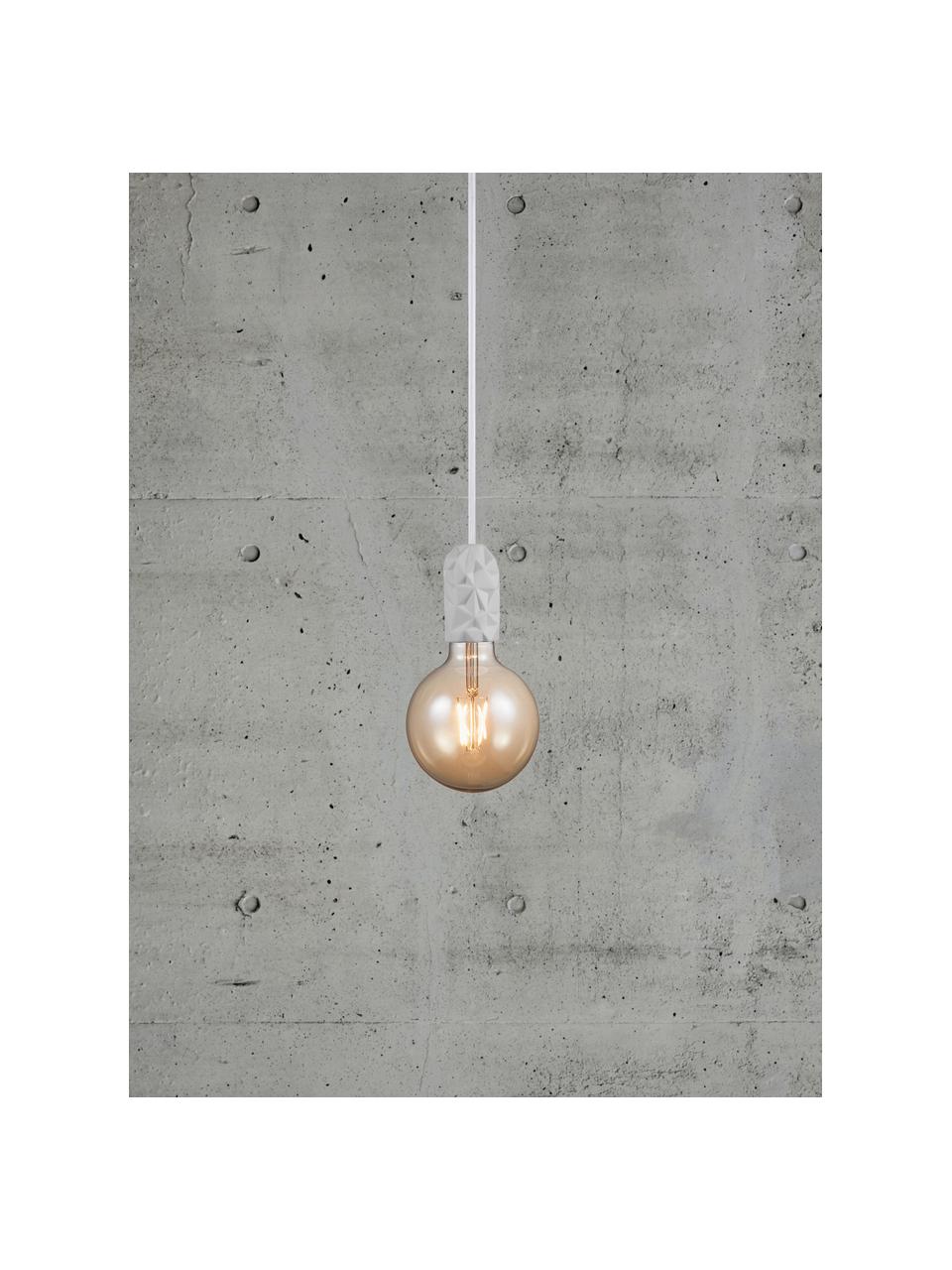 Malá závesná lampa z porcelánu Hang, Biela, Ø 5 x V 9 cm