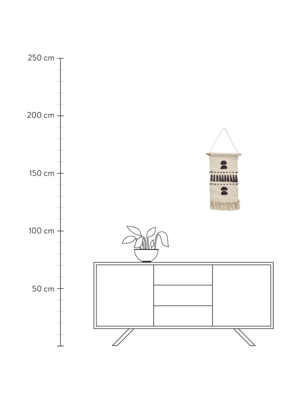 Wandobjekt Nana, Stange: Holz, Beige, Schwarz, B 30 x H 40 cm