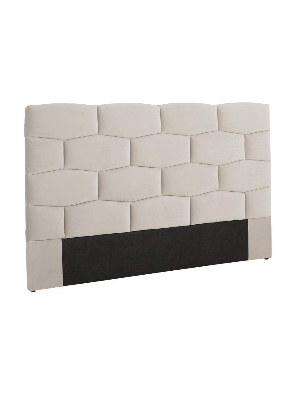 Tête de lit capitonnée Teggan, Velours beige, larg. 183 x haut. 115 cm