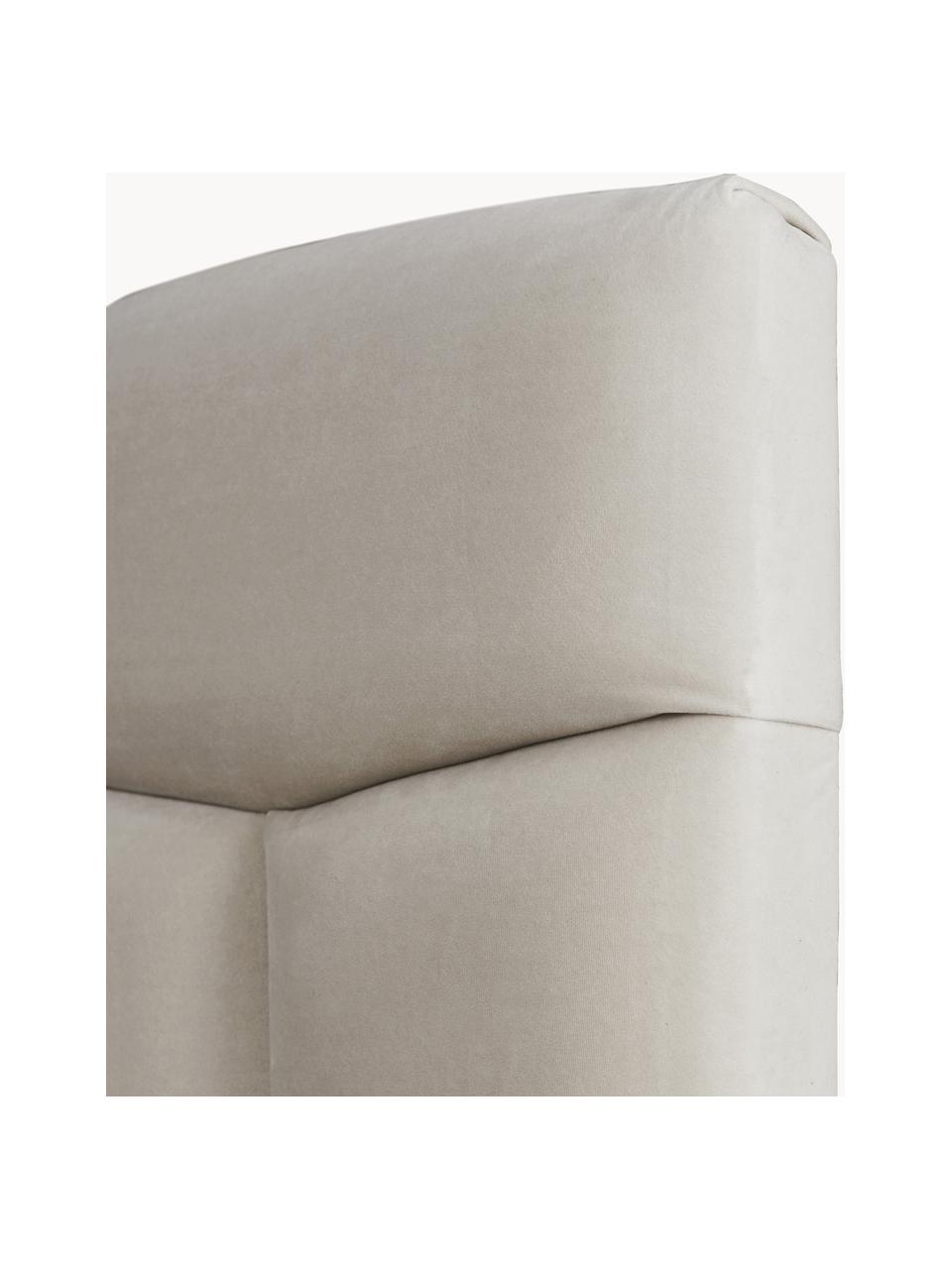 Tête de lit en velours matelassé Teggan, Velours beige clair, larg. 183 x haut. 115 cm