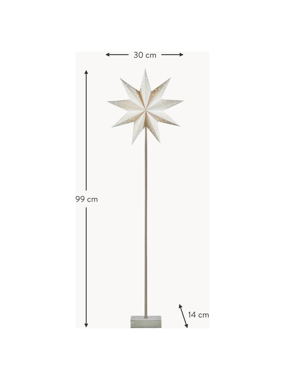 Leuchtstern Toom Svan, Gestell: Polyresin, Off White, Silberfarben, B 30 x H 99 cm