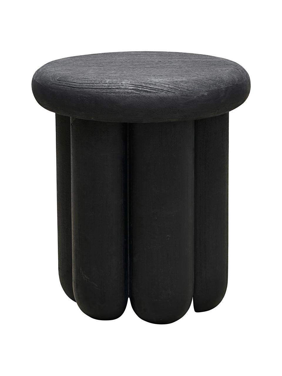 Okrúhly pomocný stolík z mangového dreva Phant, Mangové drevo, potiahnuté, Čierna, Ø 38 x V 43 cm