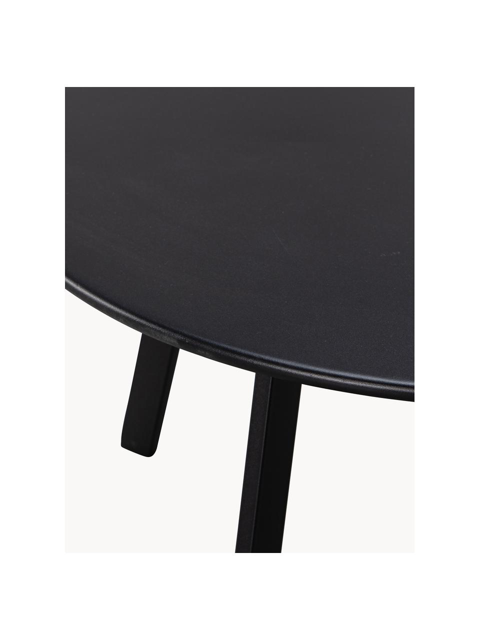 Kulatý zahradní konferenční stolek Fer, Potažený kov, Černá, Ø 70 cm, V 40 cm