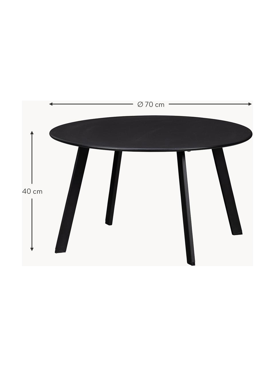 Runder Garten-Couchtisch Fer, Metall, beschichtet, Schwarz, Ø 70 x H 40 cm