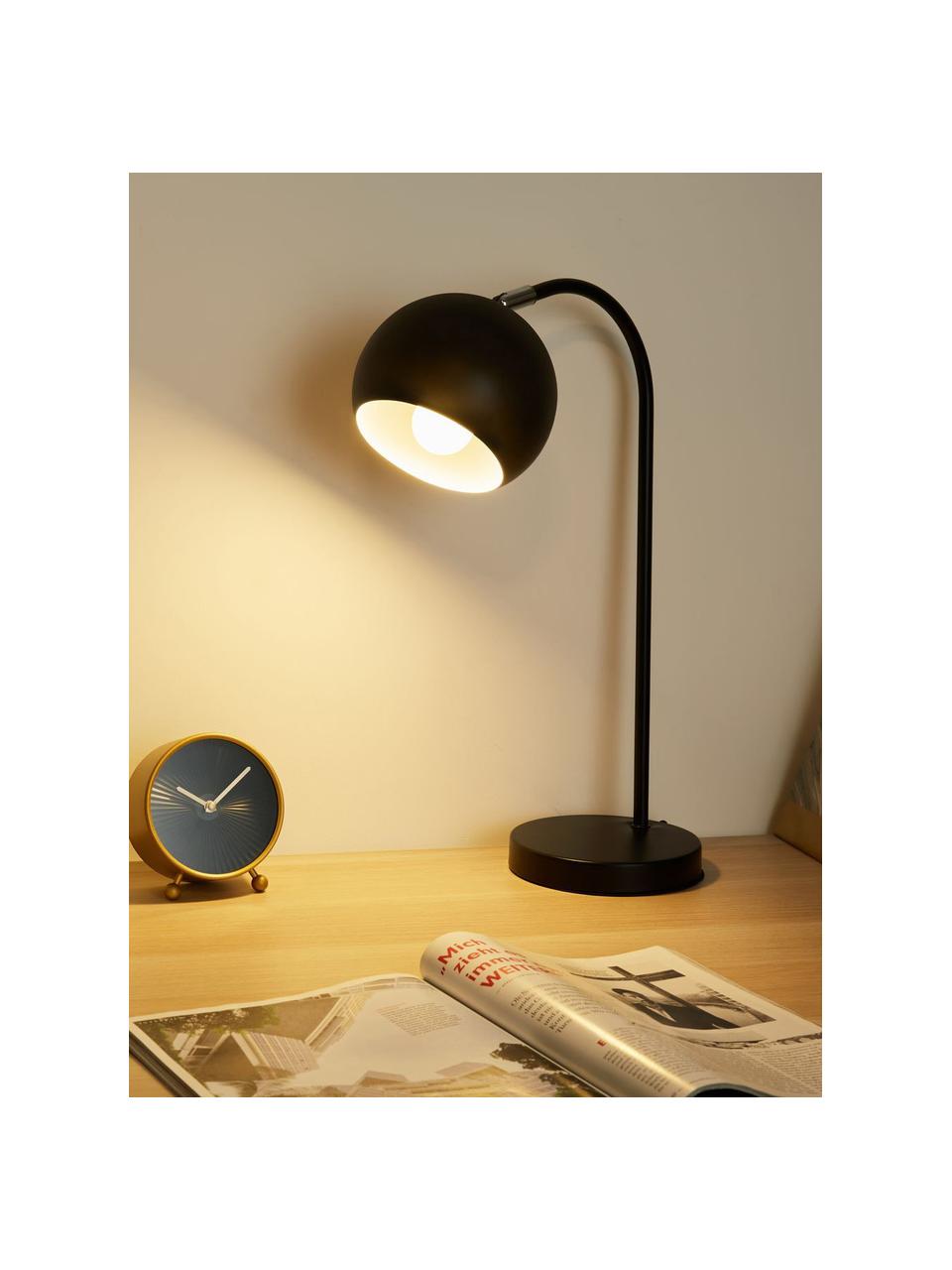 Bureaulamp True Love, Lampenkap: gecoat metaal, Lampvoet: gecoat metaal, Zwart, B 26 x H 47 cm