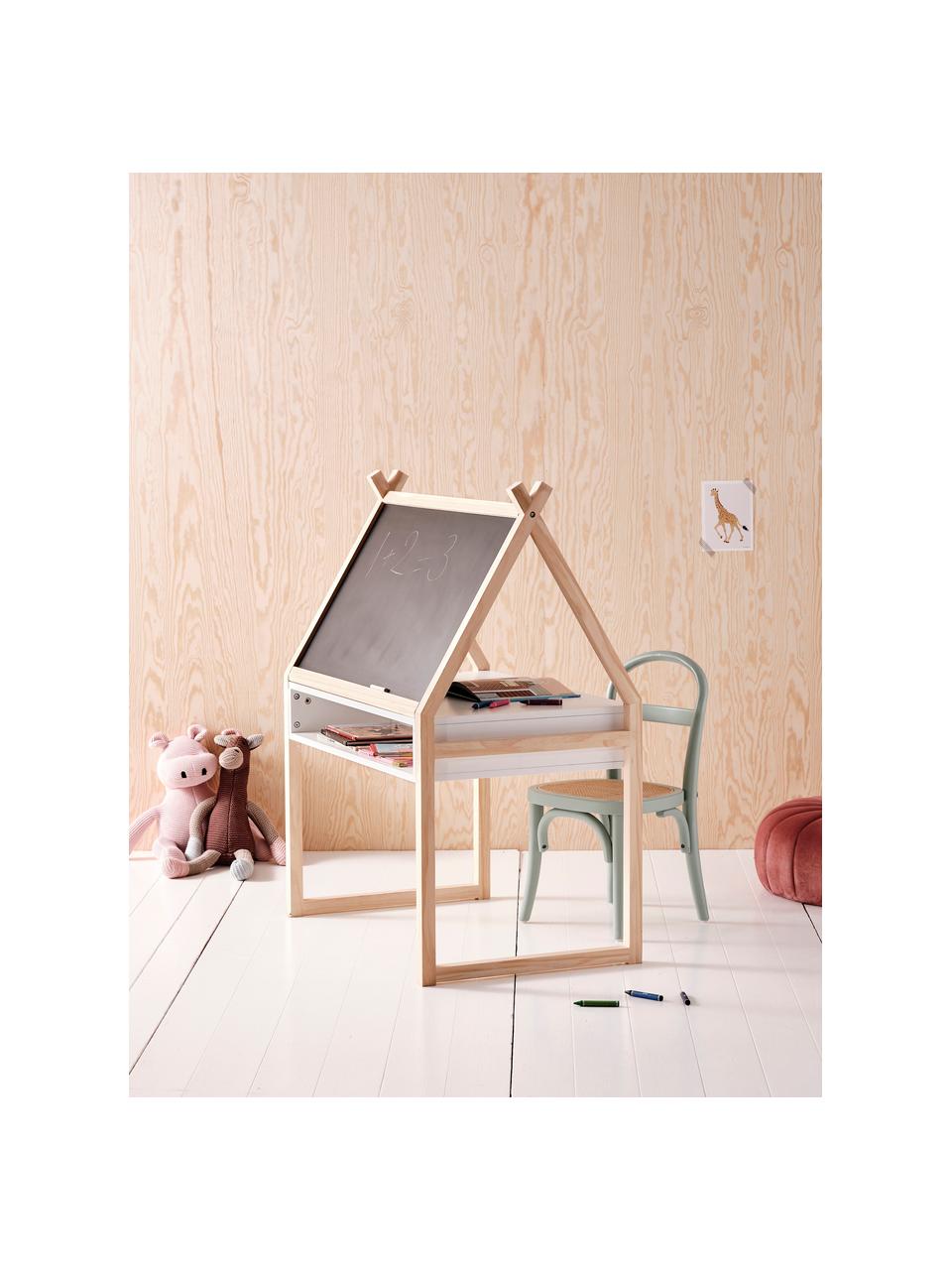 Kindertisch Cadiz mit Tafel, Rahmen: Kiefernholz, Braun,. Weiß, Schwarz, B 80 x H 101 cm