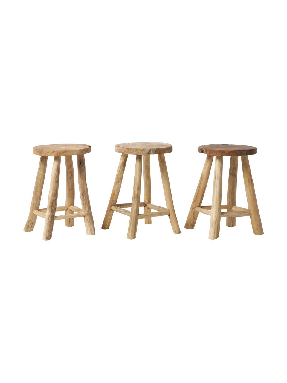 Stolička z teakového dřeva Badia, Teakové dřevo, Teakové dřevo, Ø 30 cm, V 45 cm