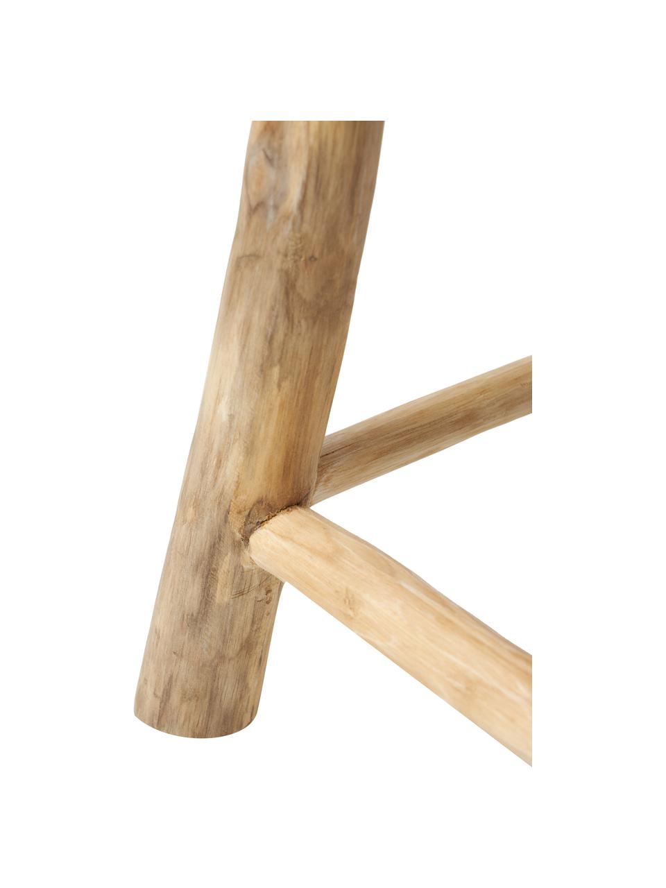 Stołek z drewna tekowego Badia, Drewno tekowe, Drewno tekowe, Ø 30 x W 45 cm