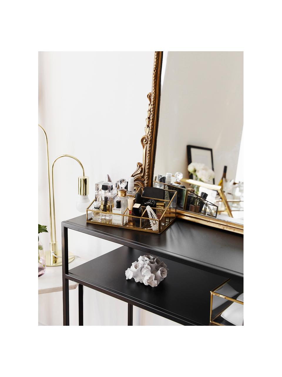 Metalen sidetable Neptun met plank, Gepoedercoat metaal, Zwart, B 100 x H 79 cm