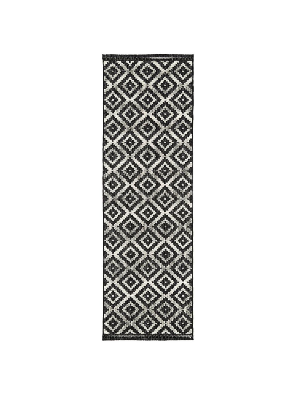 In- & outdoor loper Miami, 70% polypropyleen, 30% polyester

Het materiaal dat in dit product is gebruikt, is getest op schadelijke stoffen en gecertificeerd volgens STANDARD 100 door OEKO-TEX®, 13.HTR.20785, Hohenstein HTTI, Zwart, wit, B 80 x L 250 cm