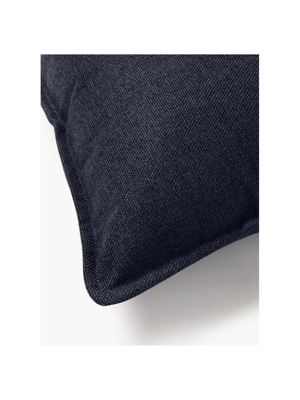 Cuscino decorativo Lennon, Rivestimento: 100% poliestere, Tessuto blu scuro, Larg. 70 x Lung. 70 cm