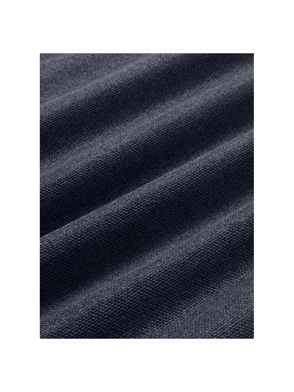 Cuscino decorativo Lennon, Rivestimento: 100% poliestere, Tessuto blu scuro, Larg. 70 x Lung. 70 cm