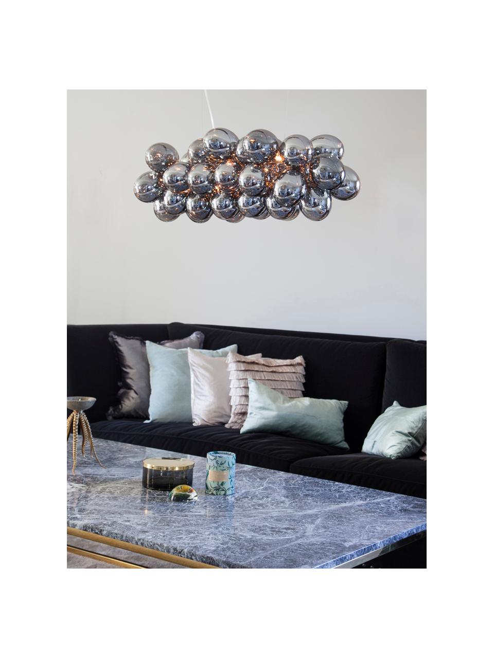 Lampa wisząca ze szkła Gross Bar, Odcienie chromu, S 80 x W 36 cm