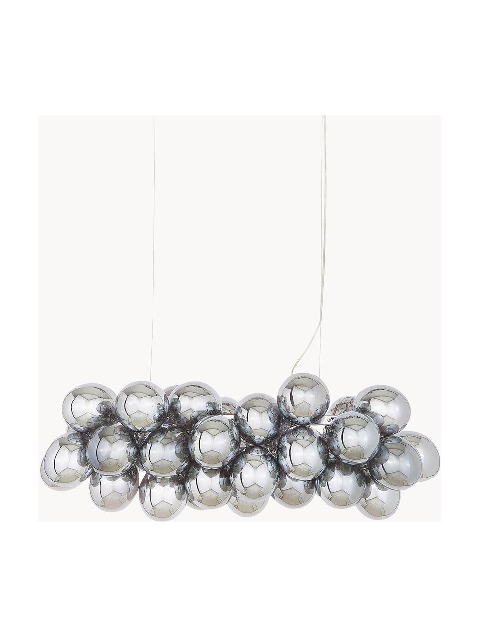 Grote hanglamp met glazen bollen Gross Bar, Zilverkleurig, B 80 x H 36 cm