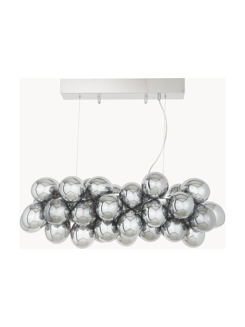 Grote hanglamp met glazen bollen Gross Bar, Zilverkleurig, B 80 x H 36 cm