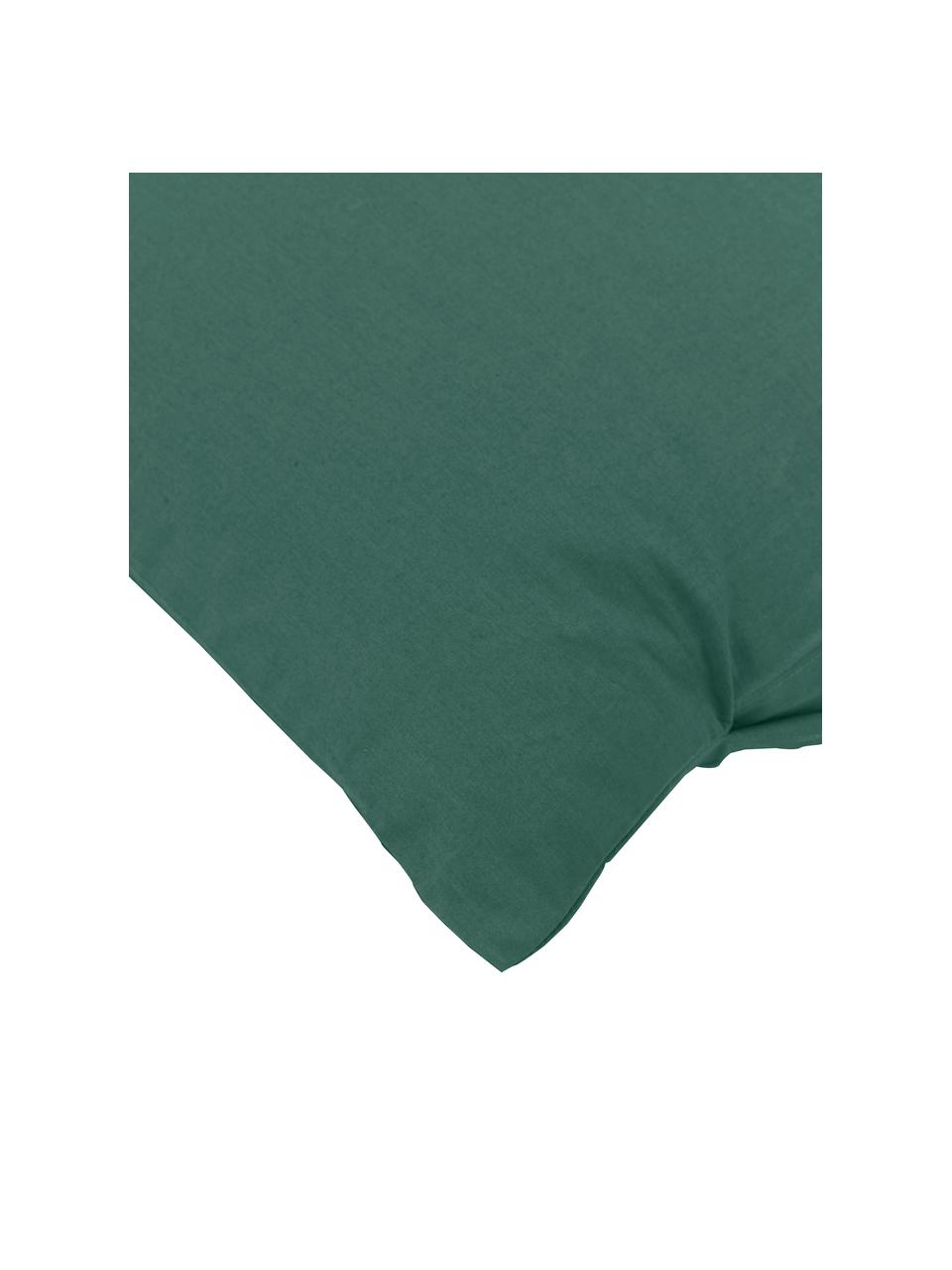 Poszewka na poduszkę z perkalu bawełnianego Elsie, 2 szt., Ciemny zielony, S 40 x D 80 cm