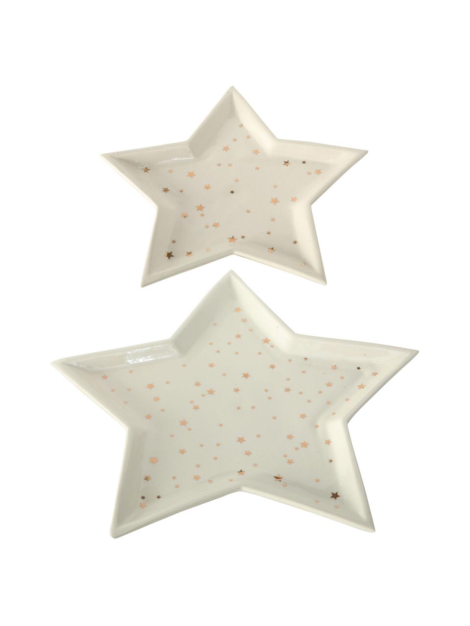 Coupelle décorative étoile Mayana, 2 élém., Crème, couleur dorée